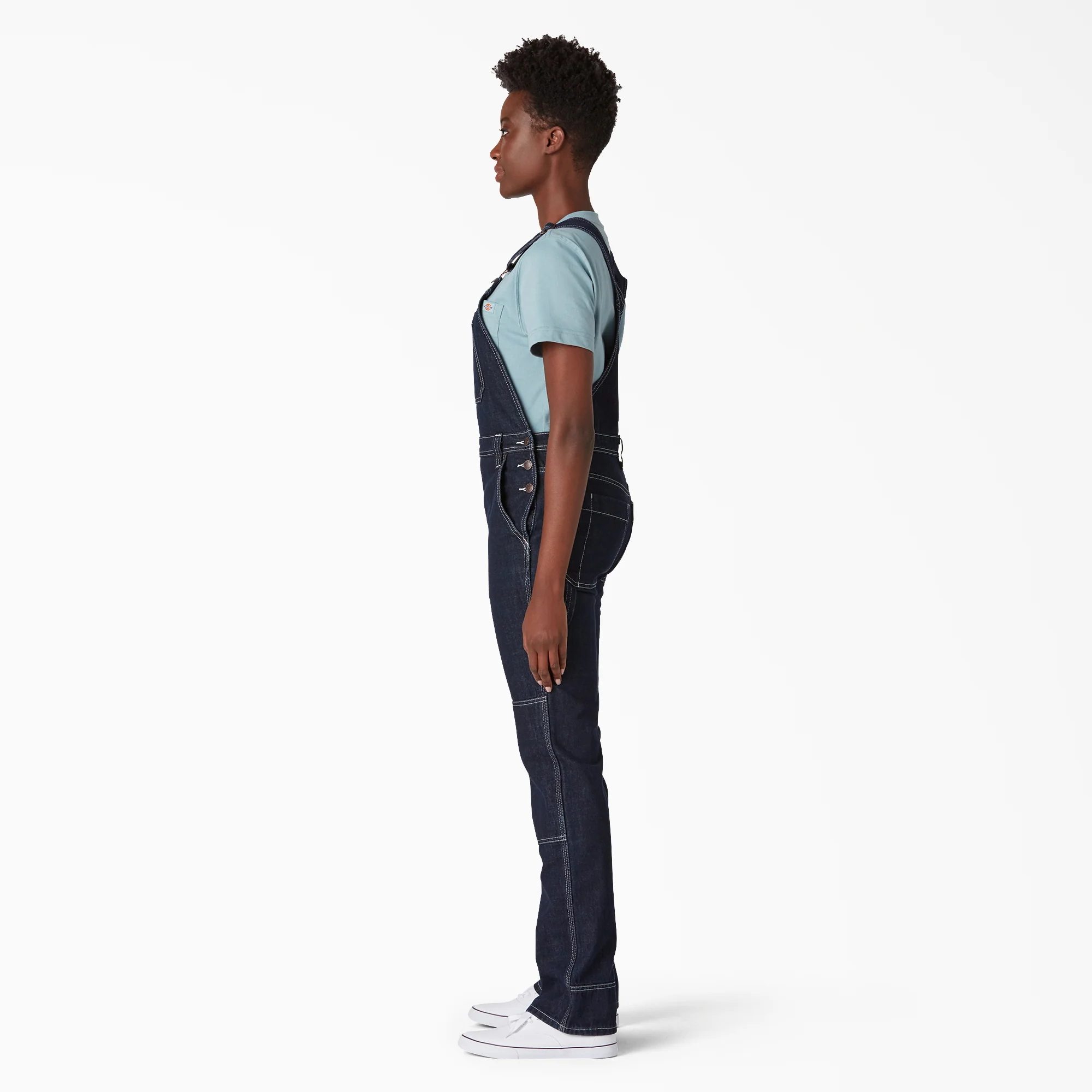 Women's Denim Double Knee Bib Overalls - Image 3