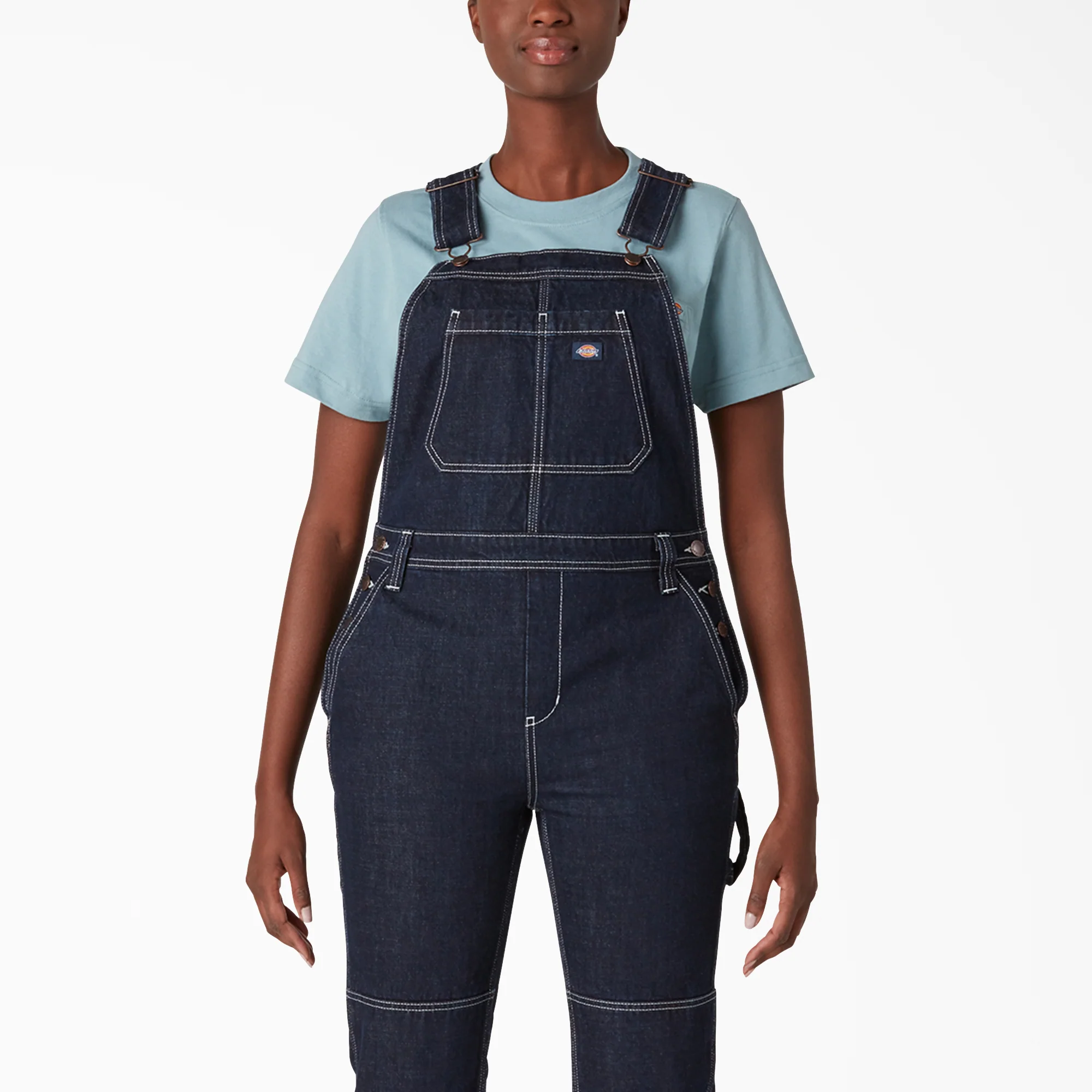 Women's Denim Double Knee Bib Overalls - Image 4