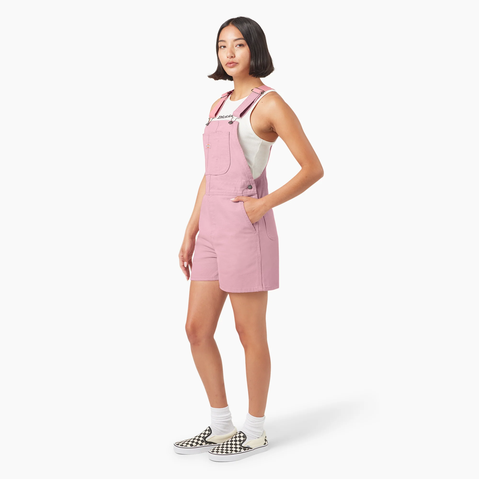 Women's Duck Canvas Bib Shortalls, 4" - Image 3