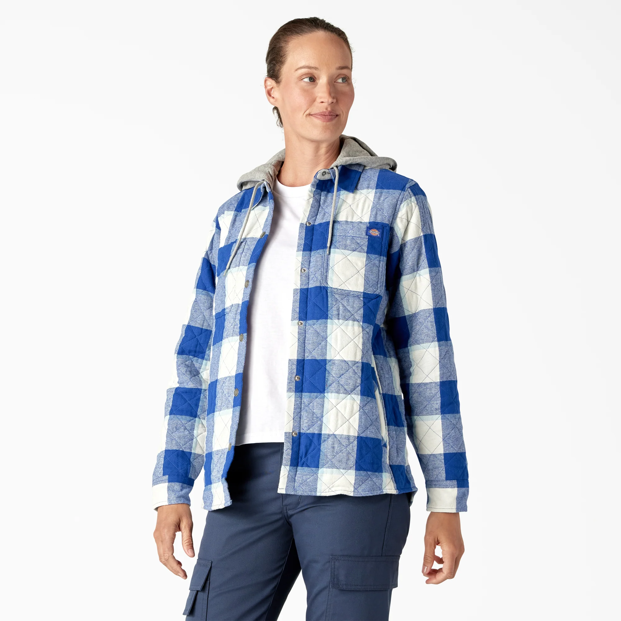Women's Flannel Hooded Shirt Jacket - Image 3
