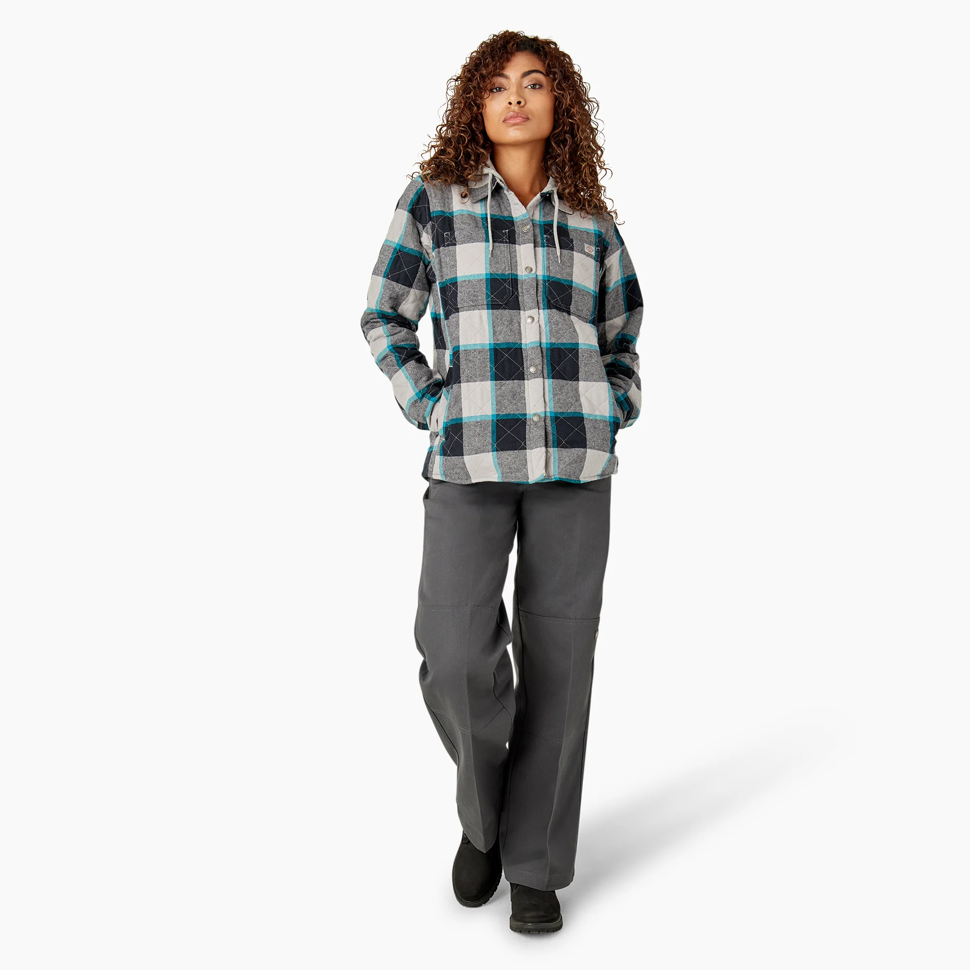 Women's Flannel Hooded Shirt Jacket - Image 5