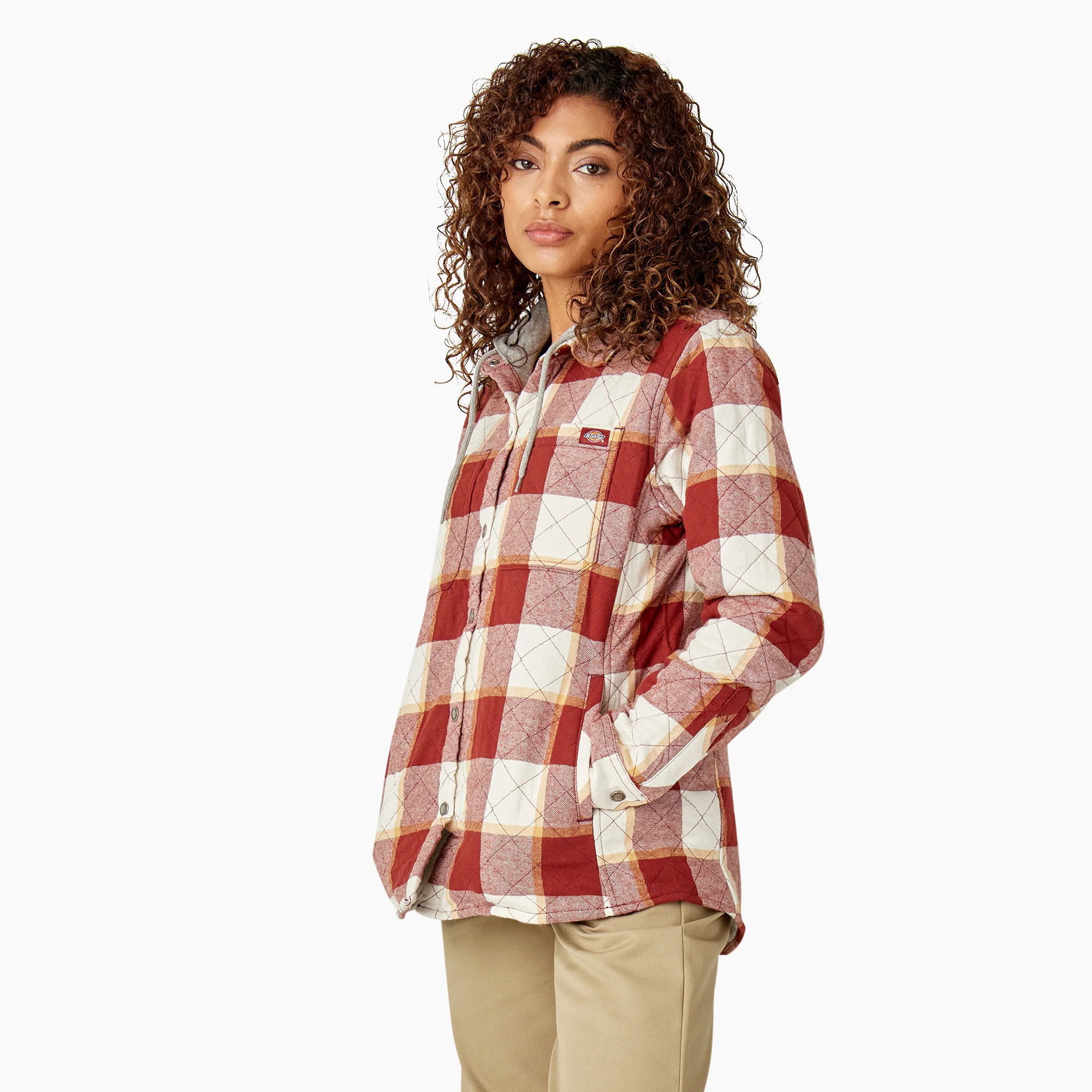 Women's Flannel Hooded Shirt Jacket - Image 3