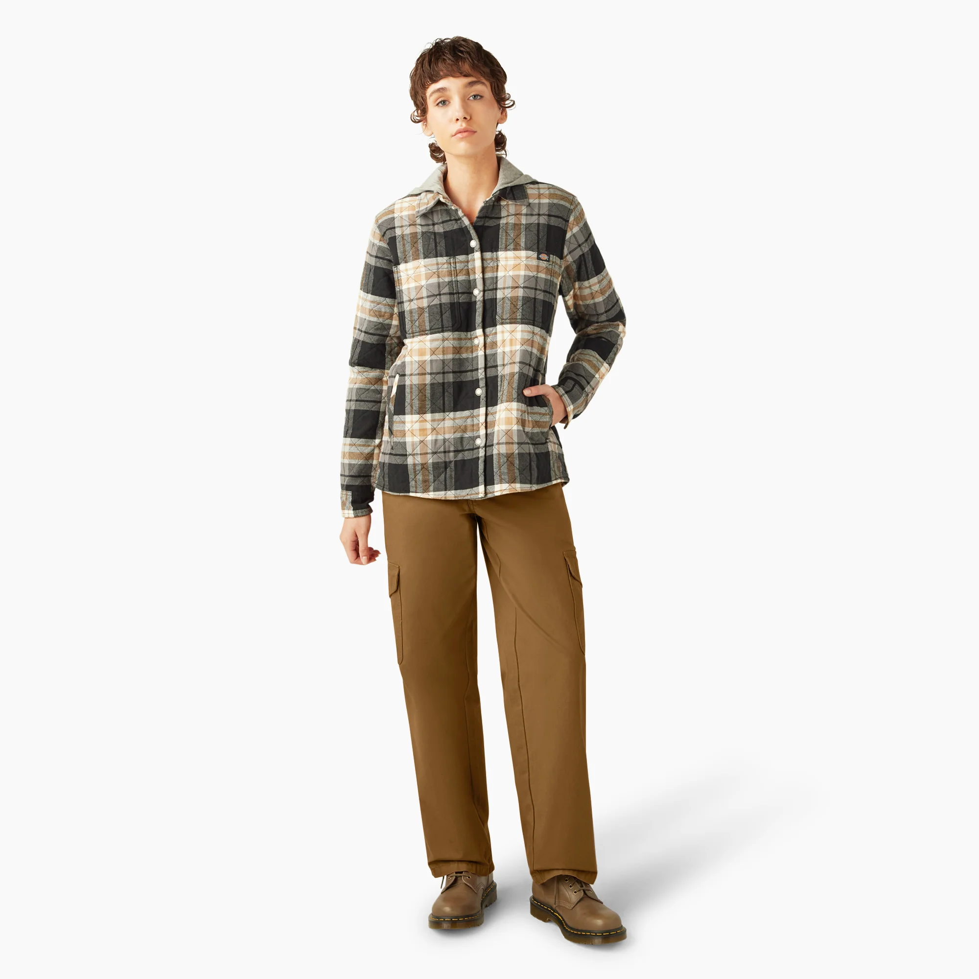 Women's Flannel Hooded Shirt Jacket - Image 5