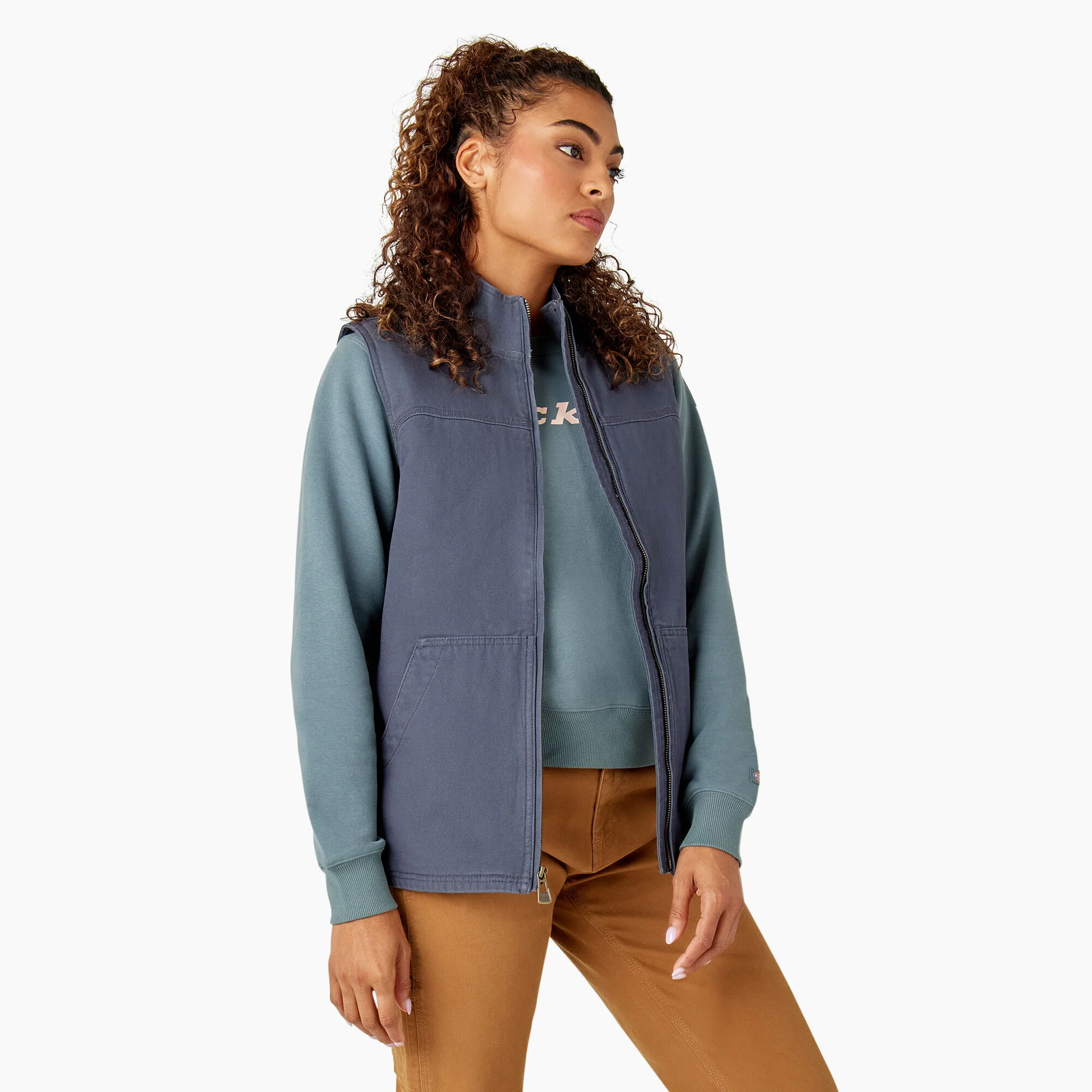 Women's Fleece Lined Duck Canvas Vest - Image 4