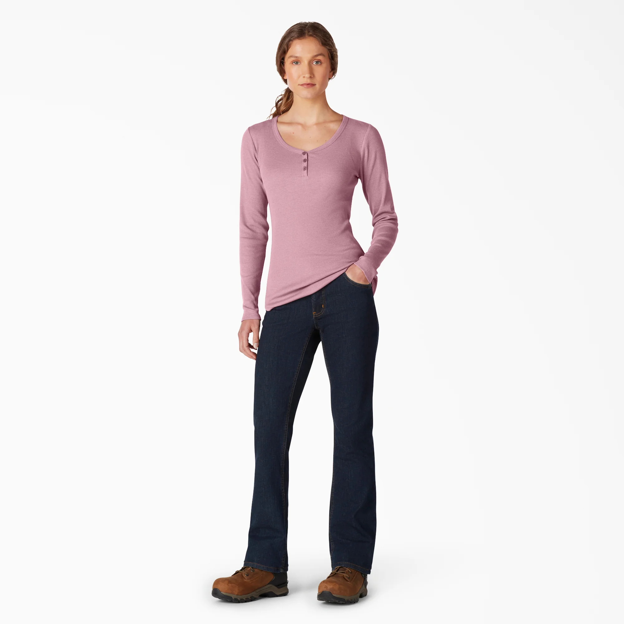 Women's Henley Long Sleeve Shirt - Image 4