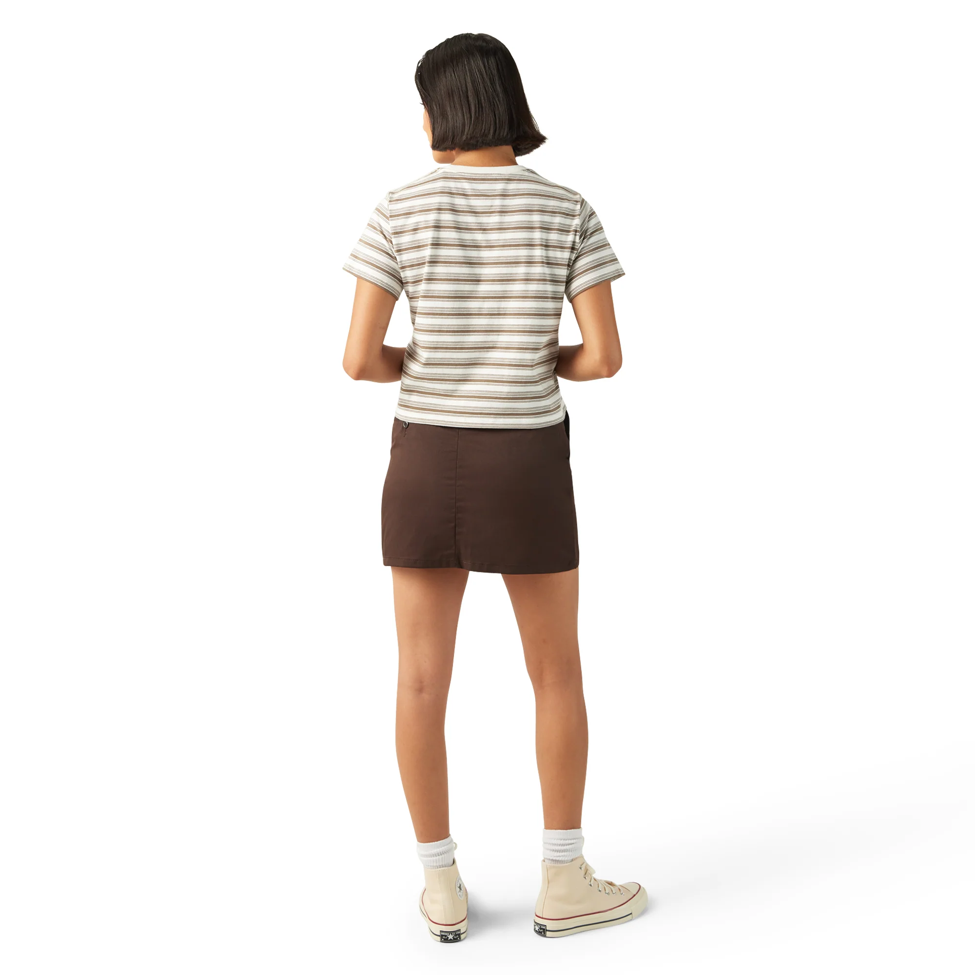 Women's Large Striped Cropped Pocket T-Shirt - Image 5