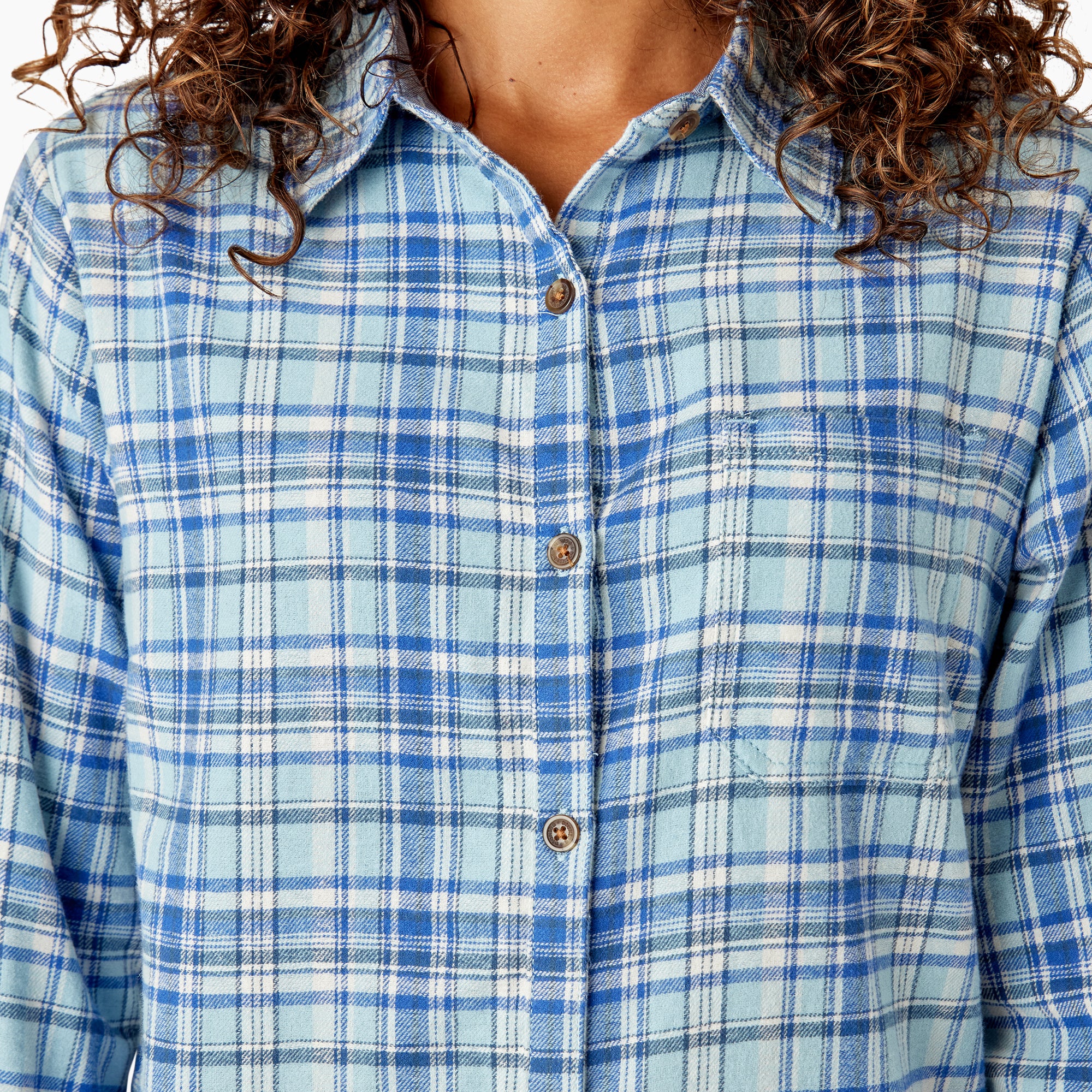 Women's Plaid Flannel Long Sleeve Shirt - Image 7