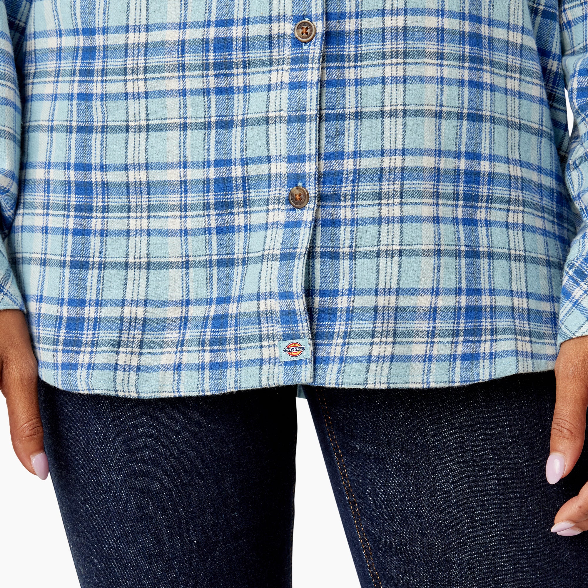 Women's Plaid Flannel Long Sleeve Shirt - Image 8