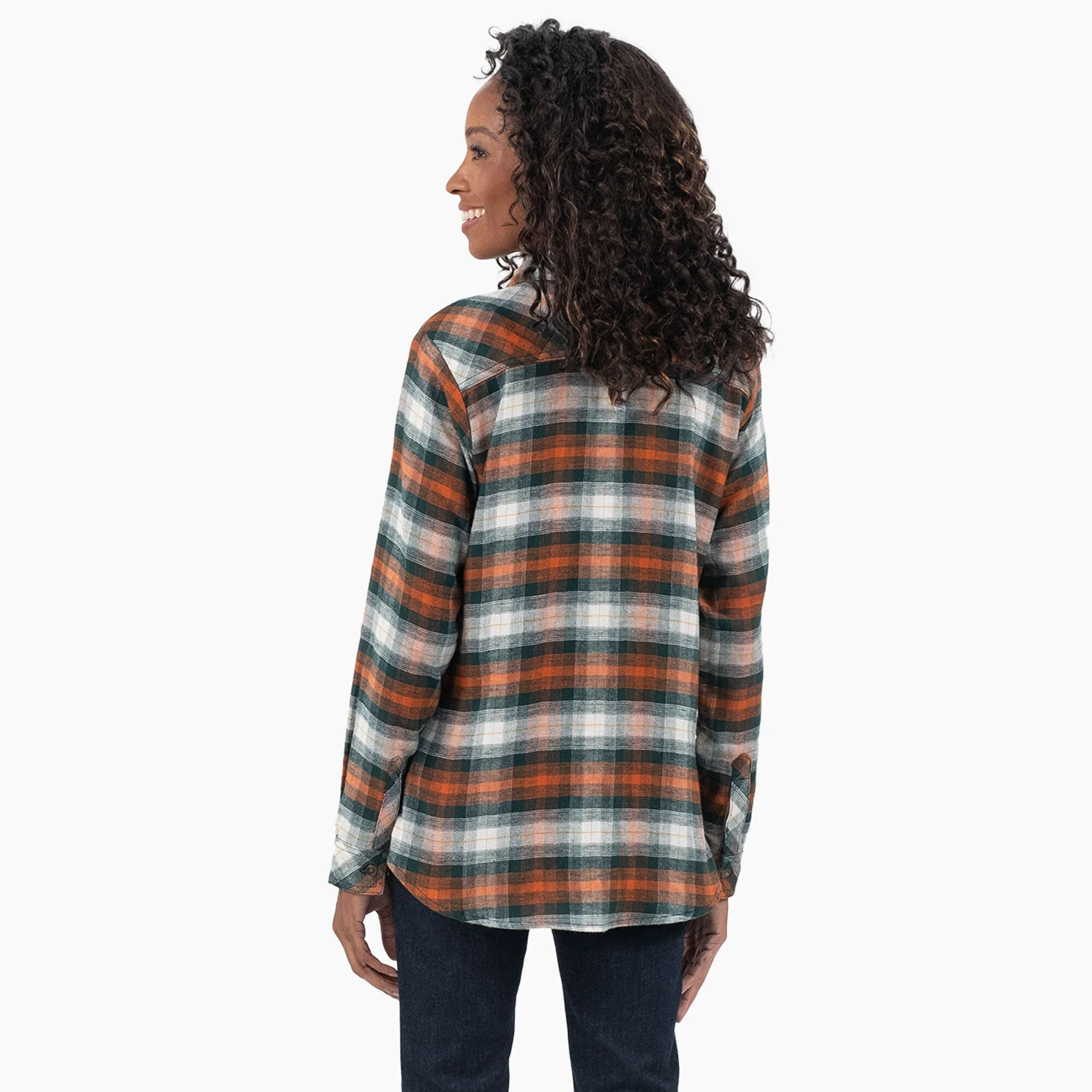 Women's Plaid Flannel Long Sleeve Shirt - Image 2