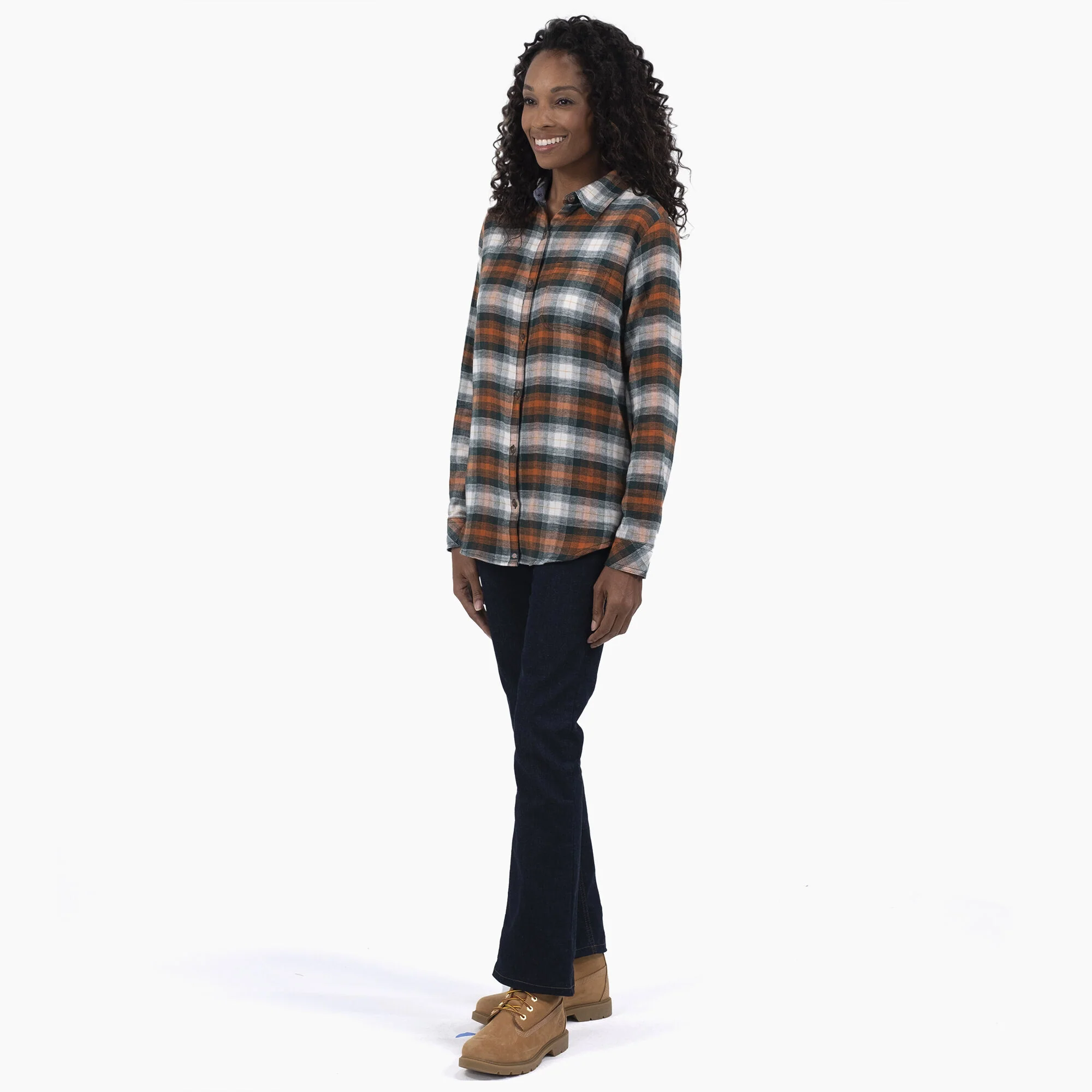 Women's Plaid Flannel Long Sleeve Shirt - Image 3