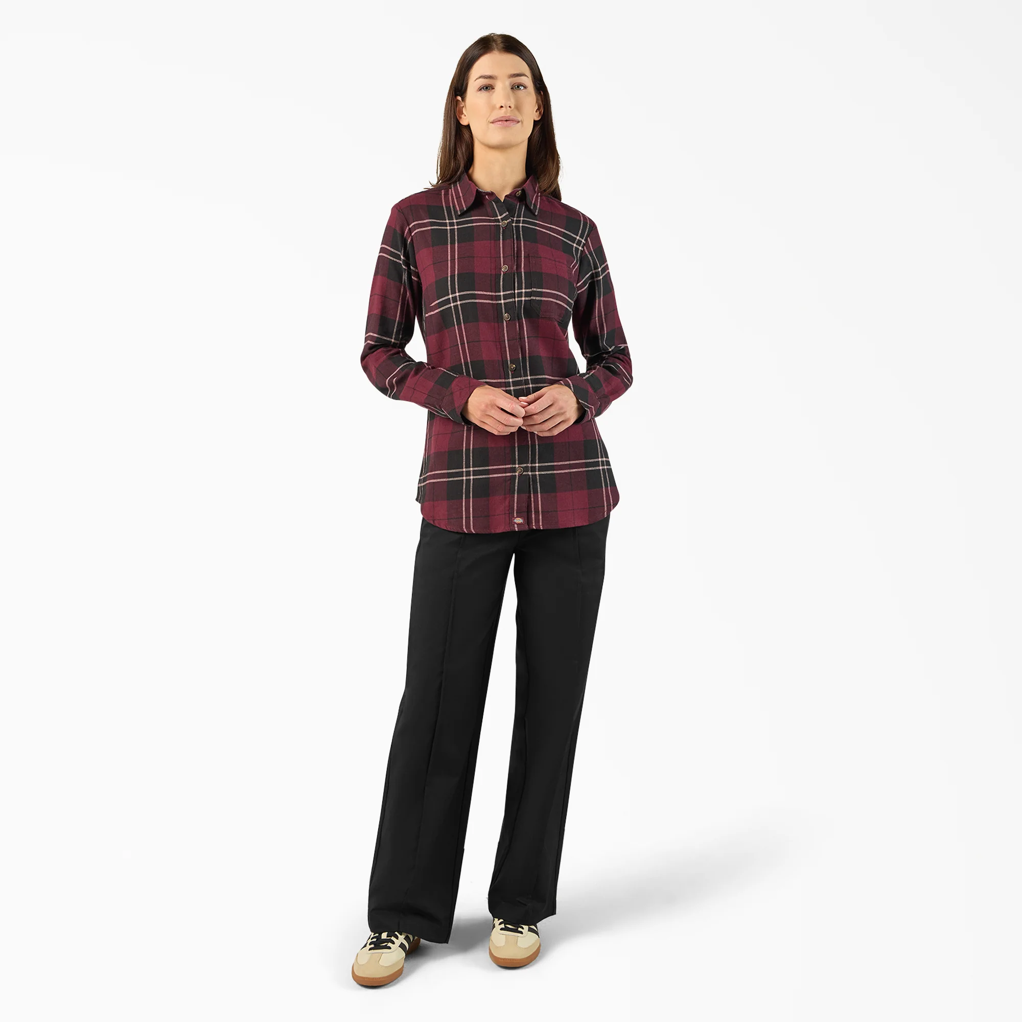 Women's Plaid Flannel Long Sleeve Shirt - Image 4
