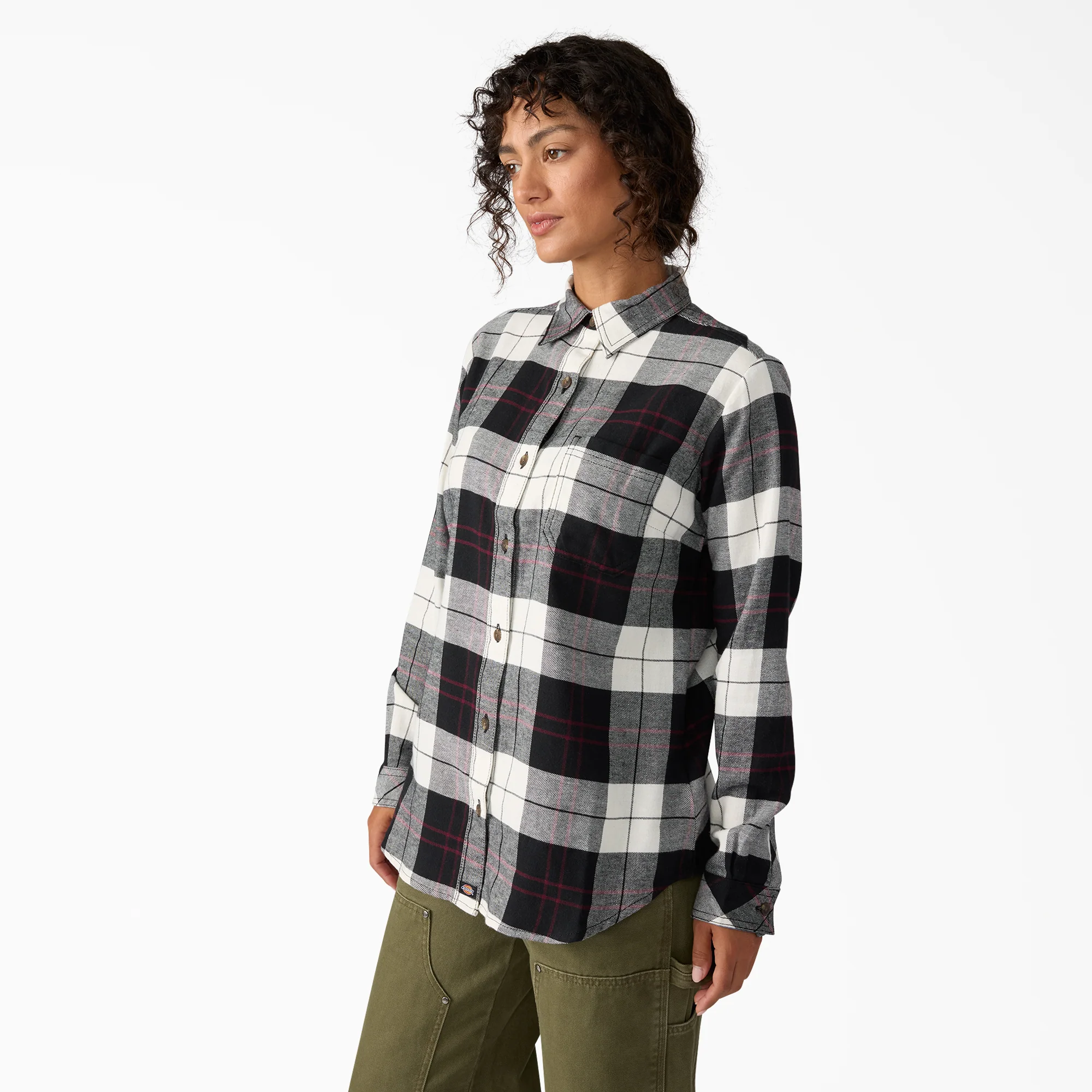 Women's Plaid Flannel Long Sleeve Shirt - Image 3