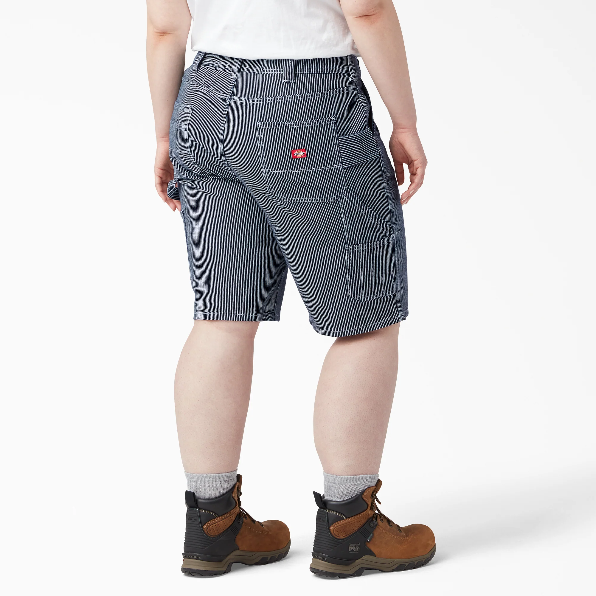 Women's Plus Hickory Stripe Carpenter Shorts - Image 2