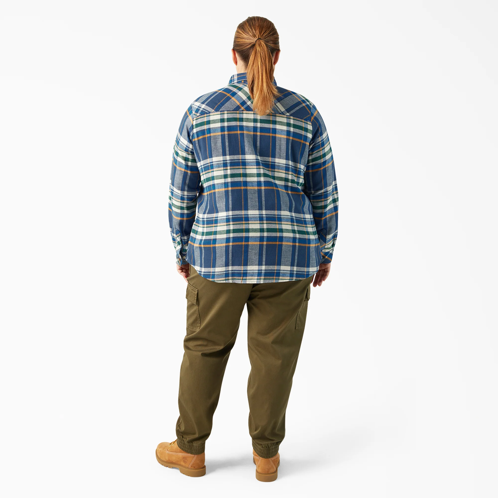 Women's Plus Long Sleeve Plaid Flannel Shirt - Image 5