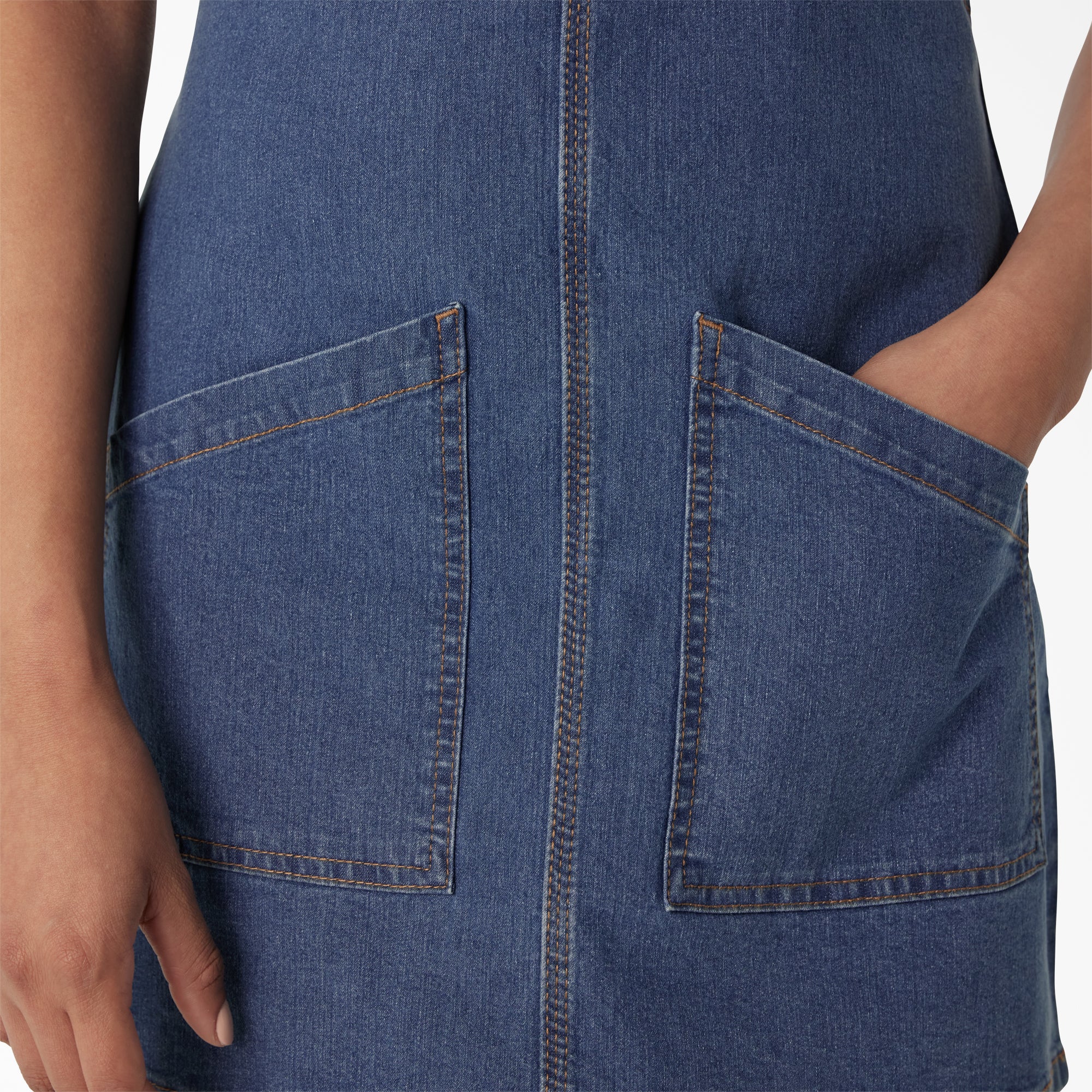 Women's Regular Fit Denim Bib Overall Dress - Image 6