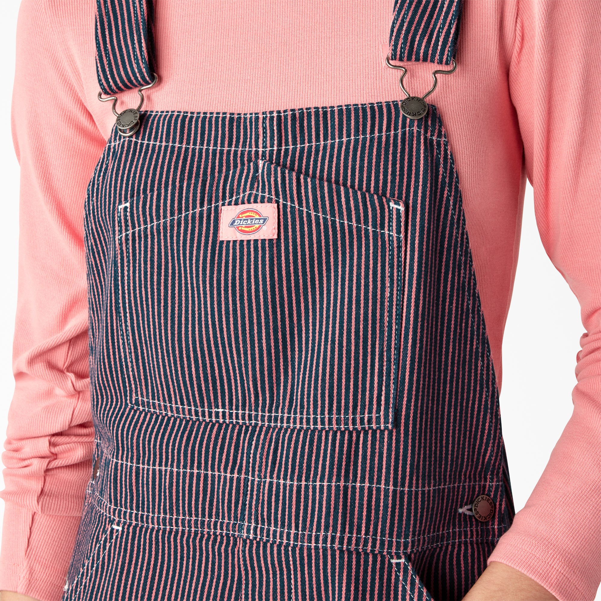 Women's Regular Fit Hickory Stripe Bib Overalls - Image 4
