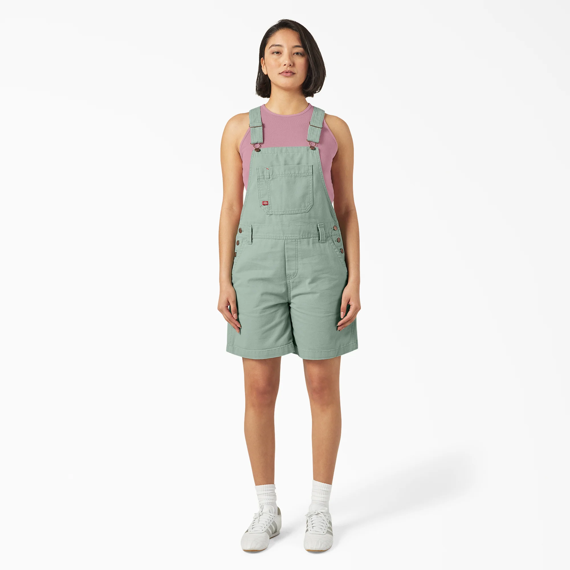 Women's Relaxed Fit Bib Shortalls, 7" - Image 5