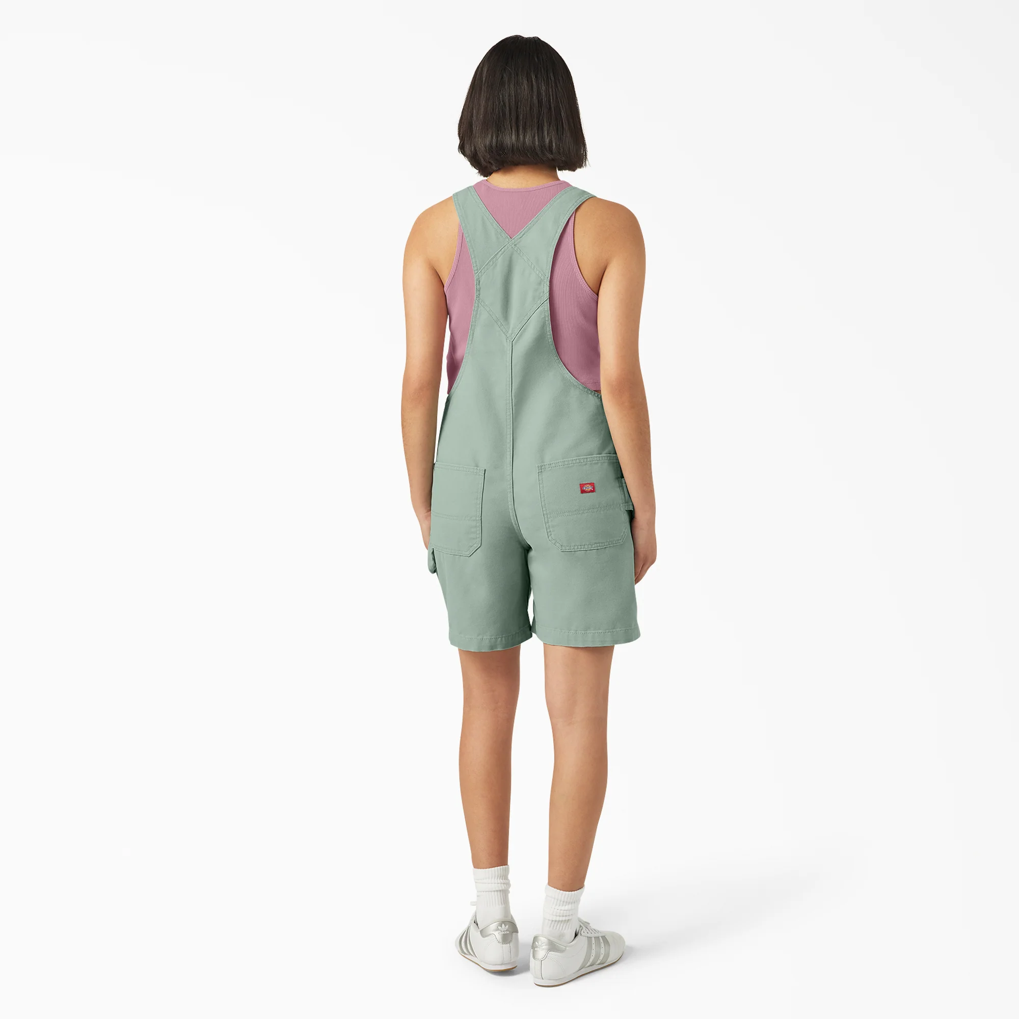 Women's Relaxed Fit Bib Shortalls, 7" - Image 6