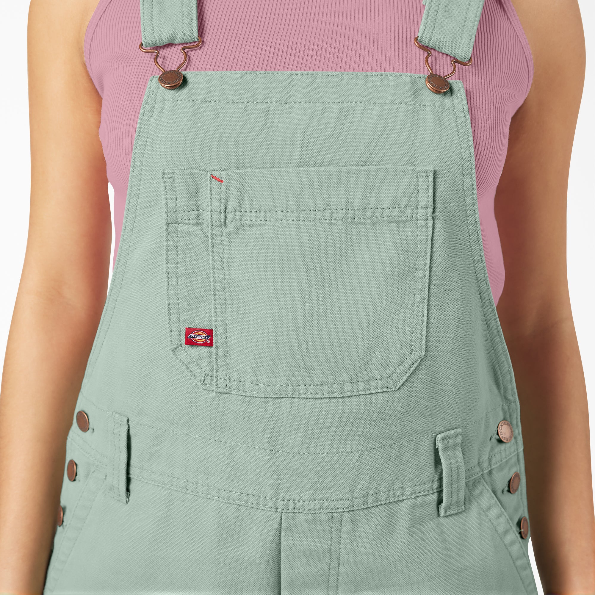 Women's Relaxed Fit Bib Shortalls, 7" - Image 7
