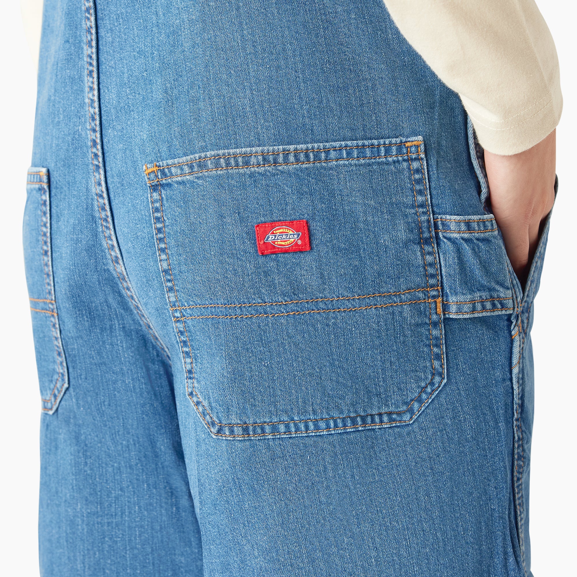 Women's Relaxed Fit Bib Shortalls, 7" - Image 12