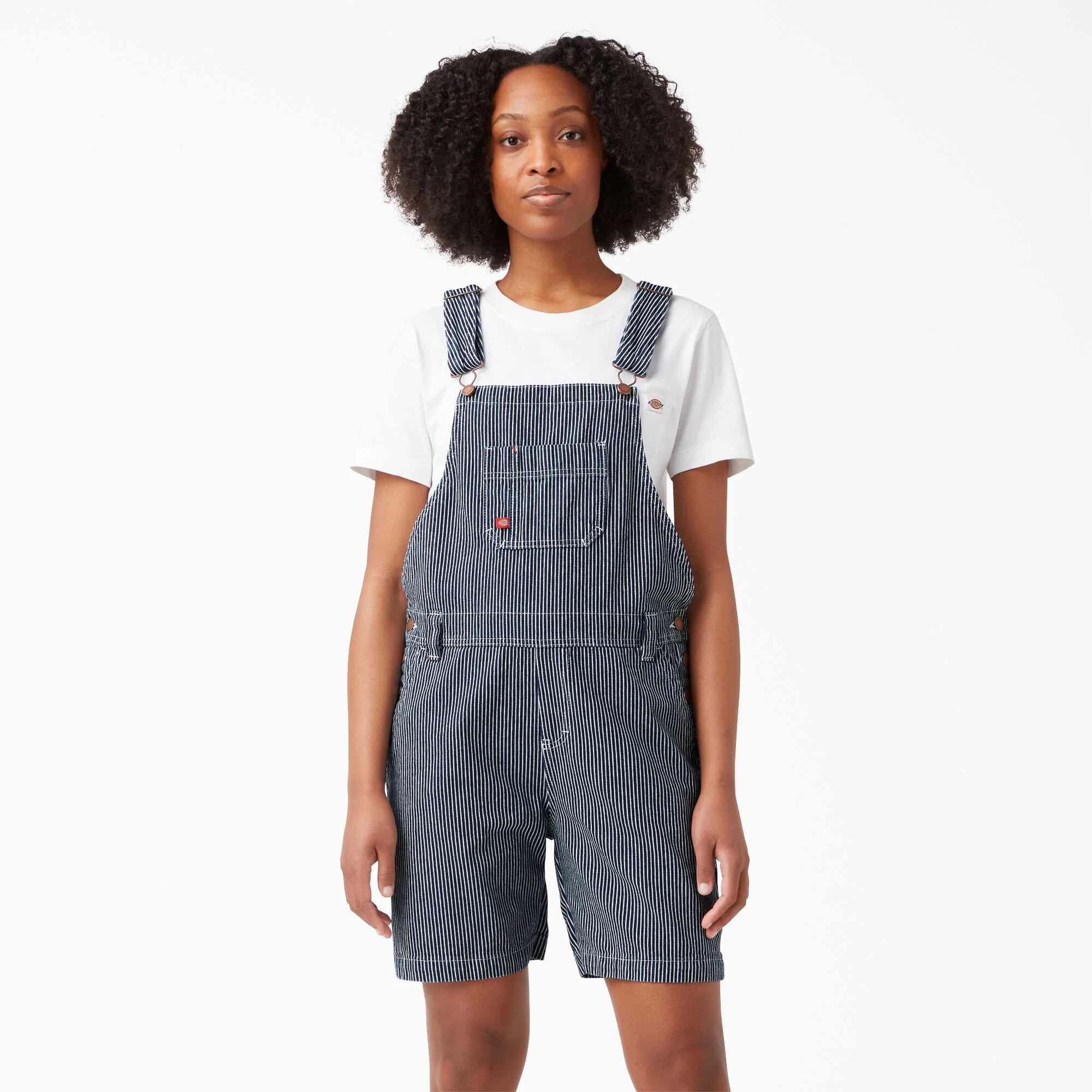 Women's Relaxed Fit Bib Shortalls, 7" - Image 4
