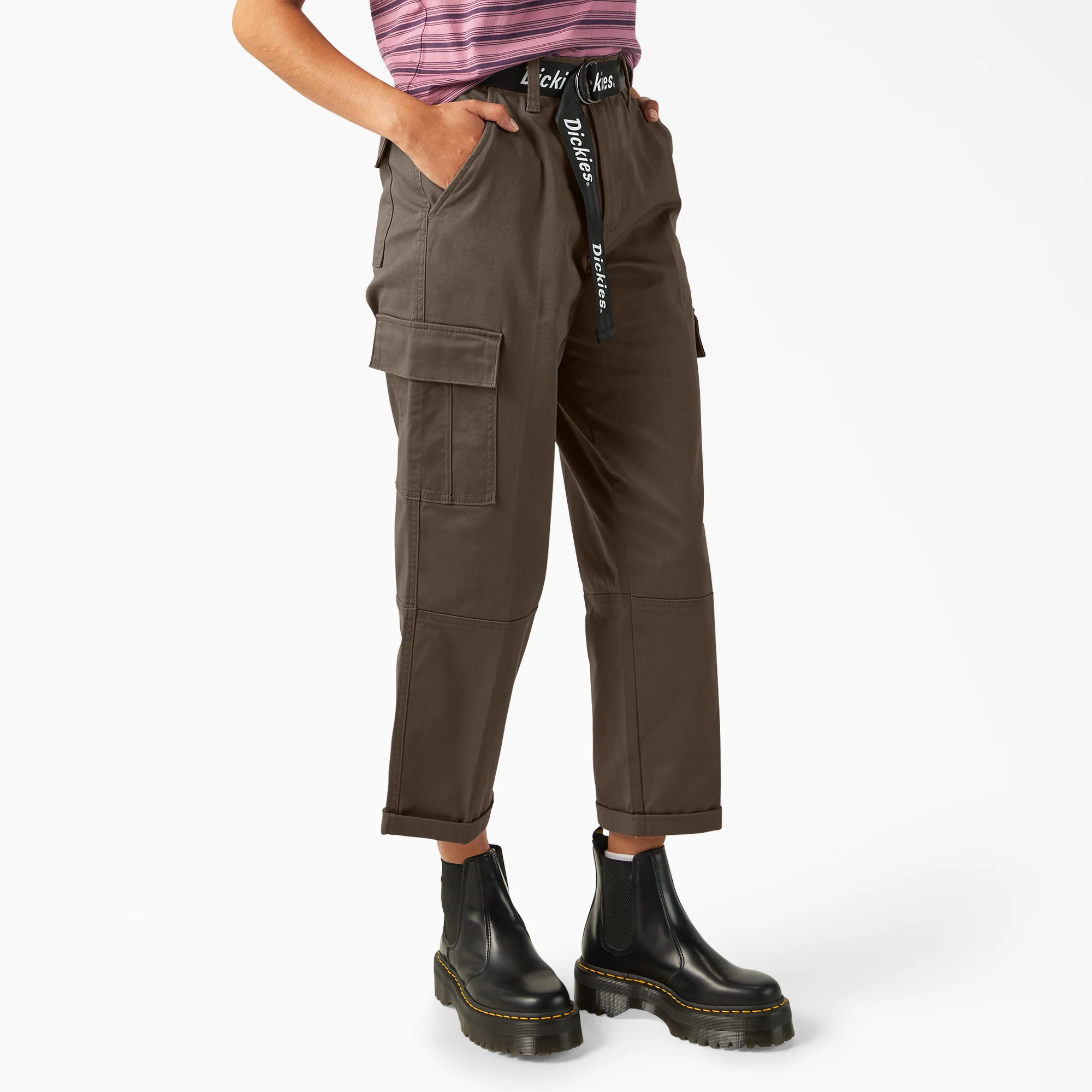 Women's Relaxed Fit Cropped Cargo Pants - Image 4