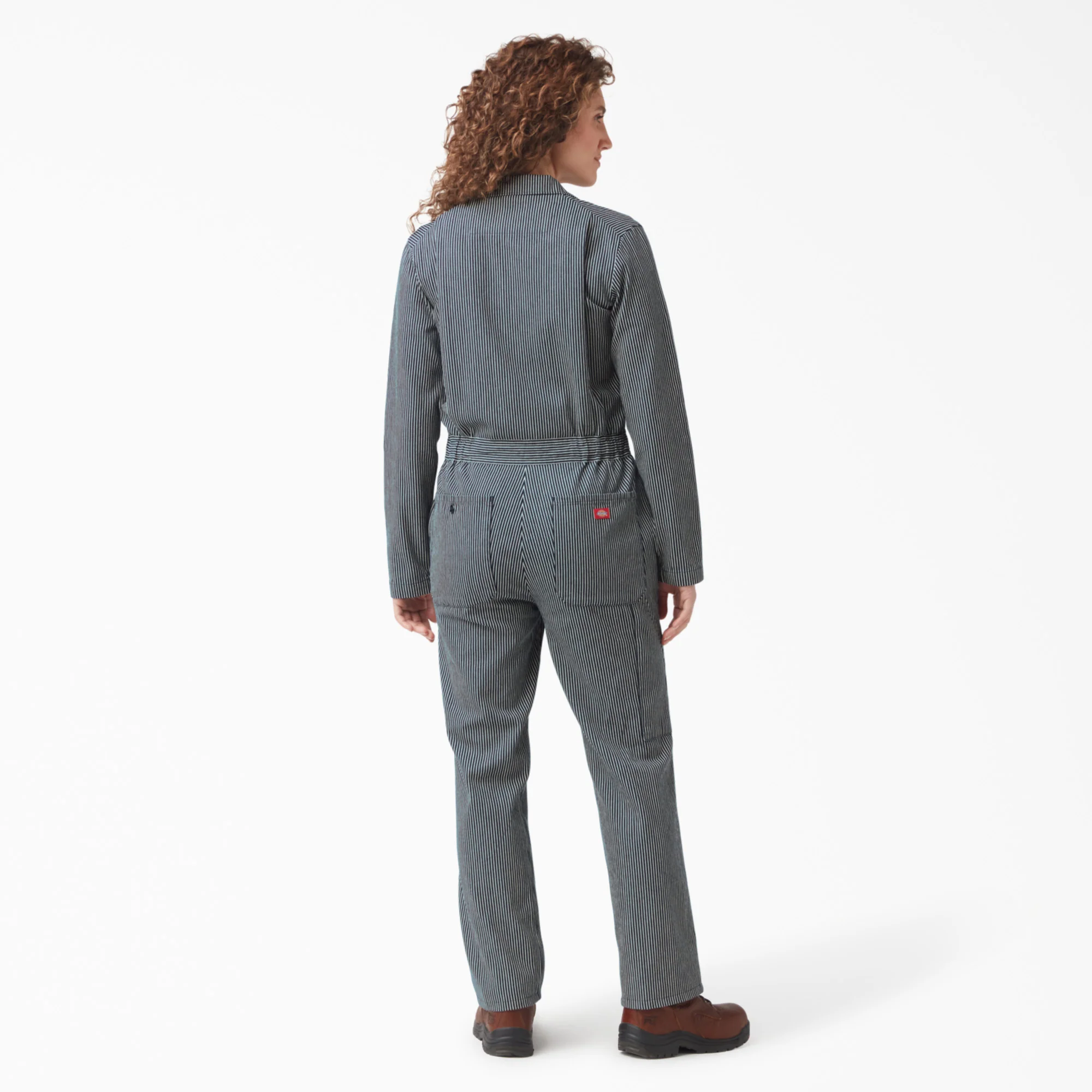 Women's Relaxed Fit Long Sleeve Hickory Stripe Coveralls - Image 2