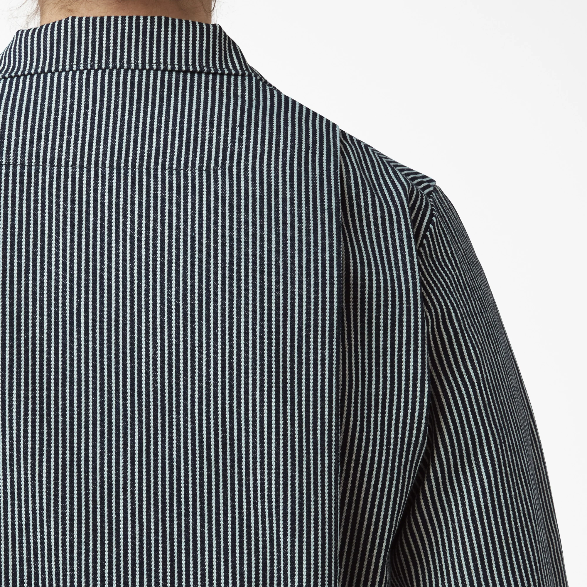 Women's Relaxed Fit Long Sleeve Hickory Stripe Coveralls - Image 7