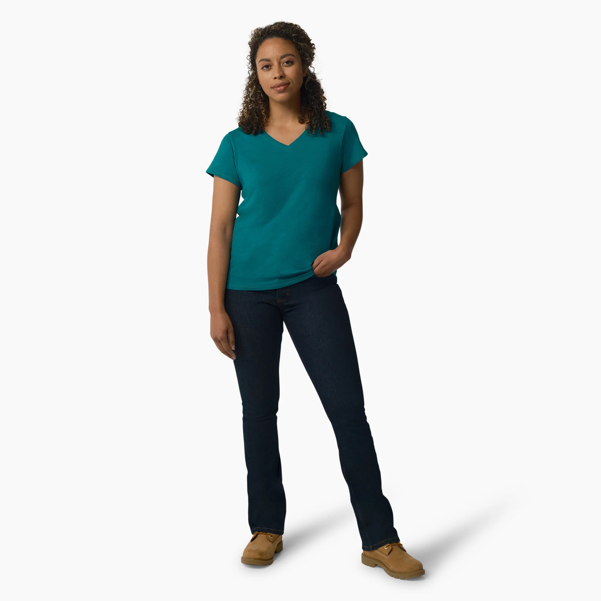 Women's Short Sleeve V-Neck T-Shirt - Image 4