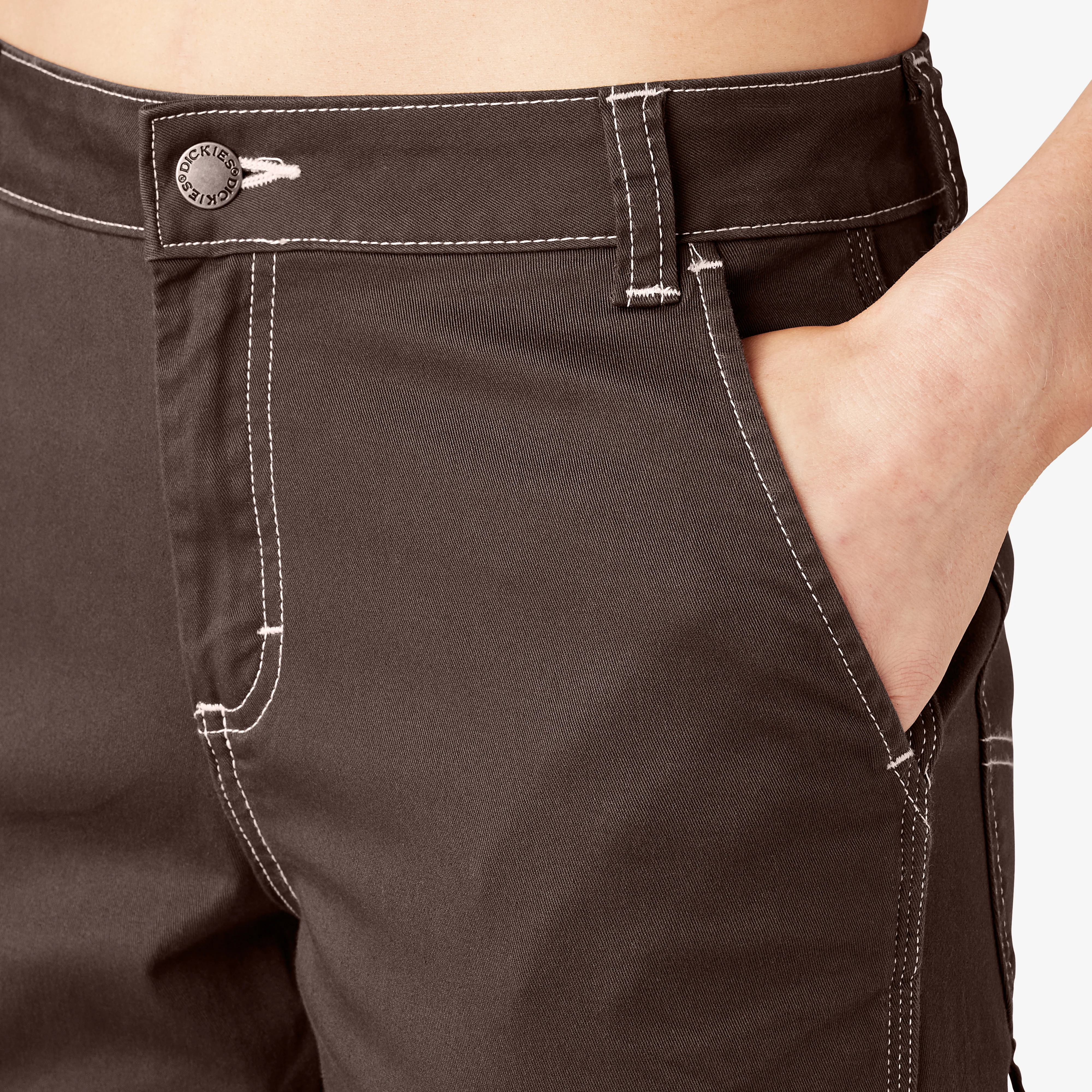 Women's Slim Straight Fit Roll Hem Carpenter Pants - Image 7