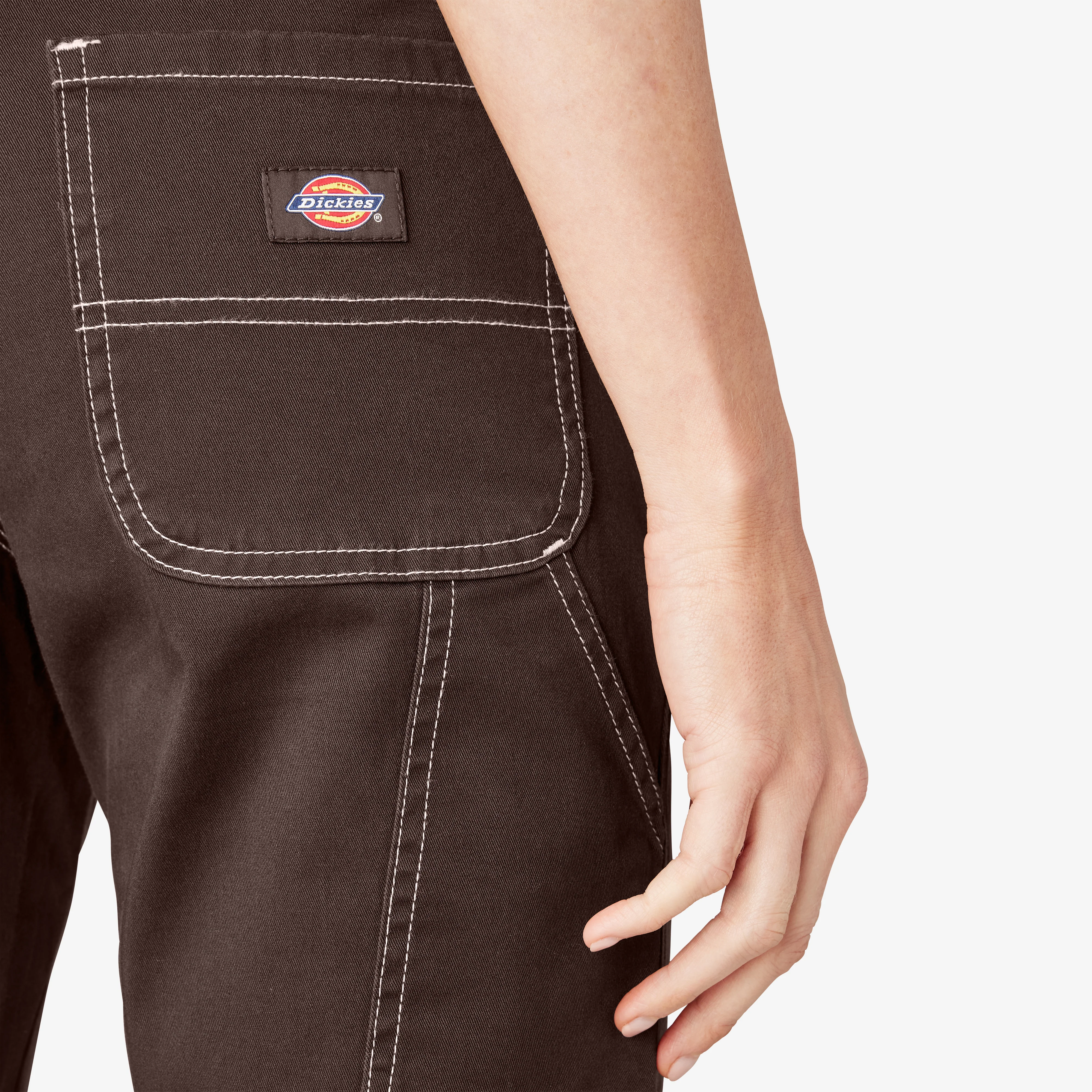 Women's Slim Straight Fit Roll Hem Carpenter Pants - Image 9