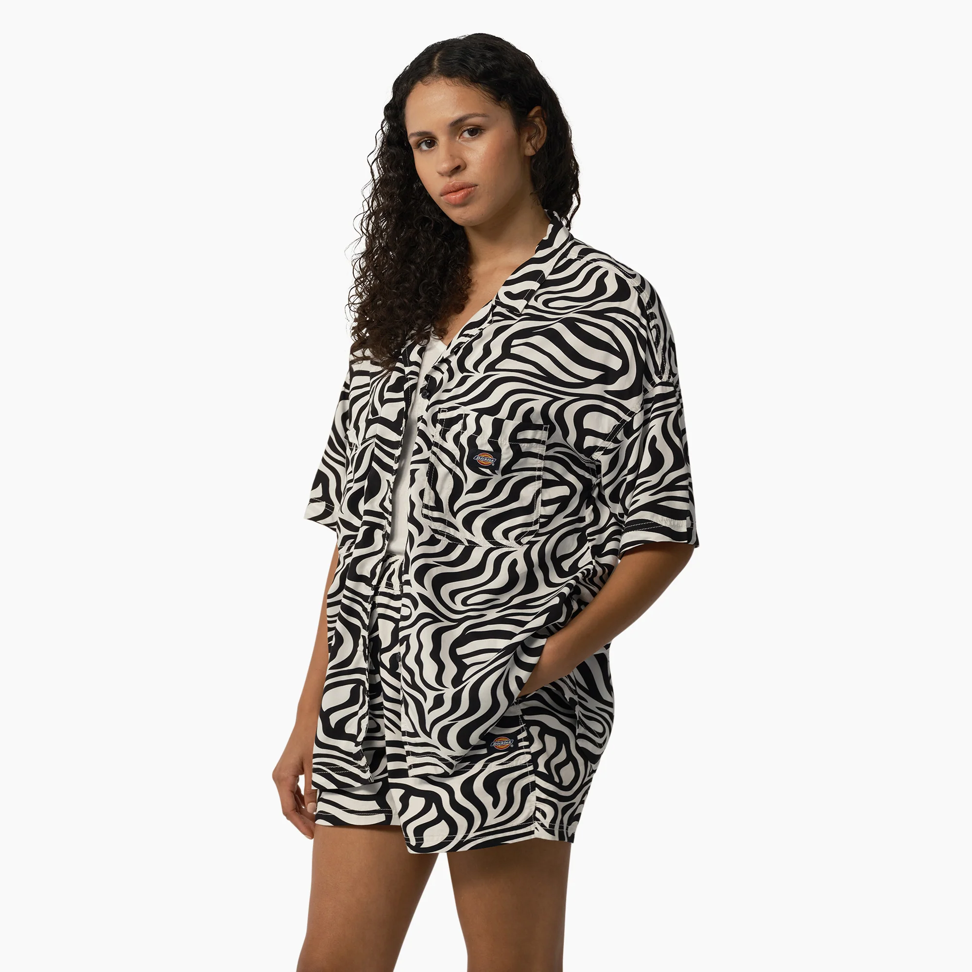 Women's Zebra Print Work Shirt - Image 3