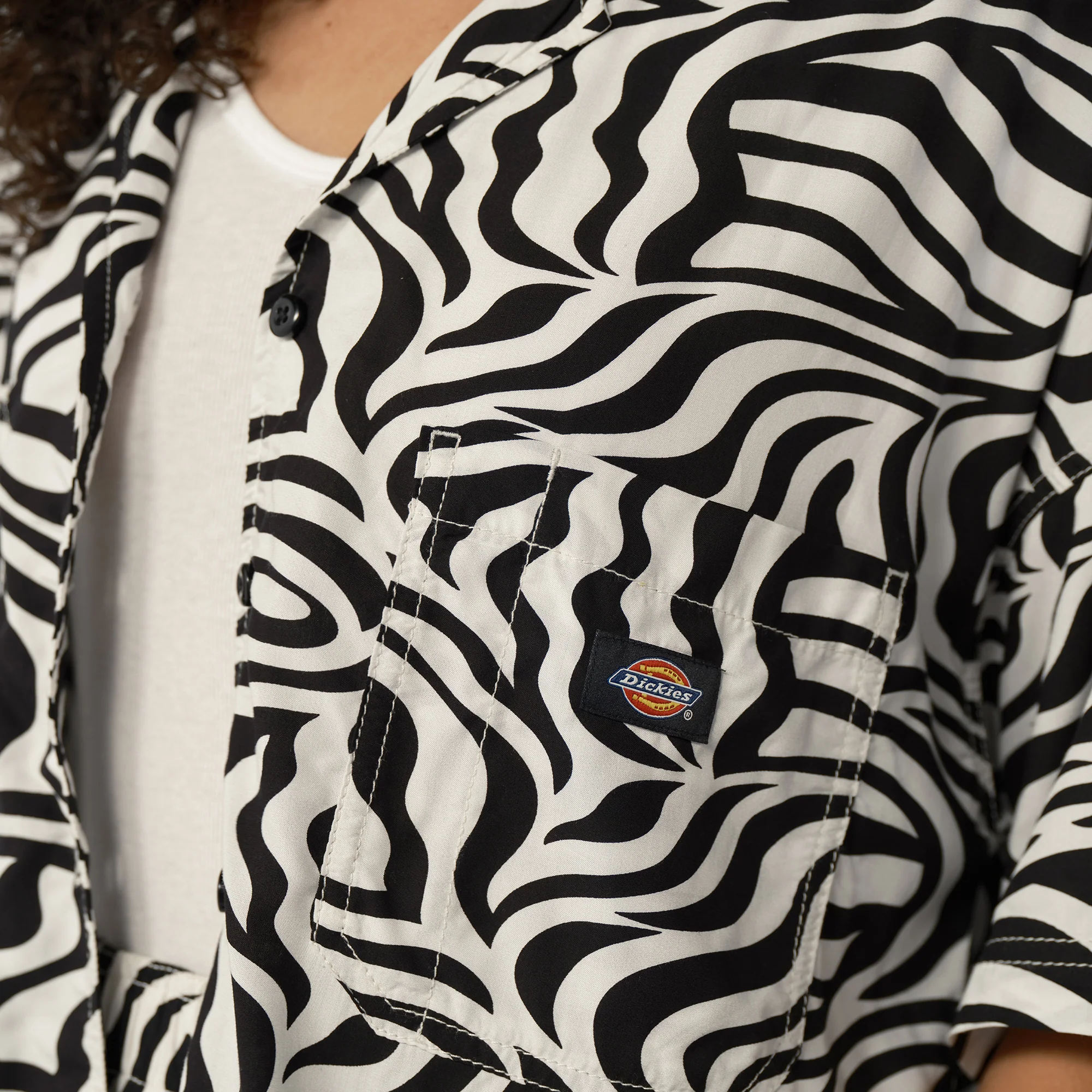 Women's Zebra Print Work Shirt - Image 5
