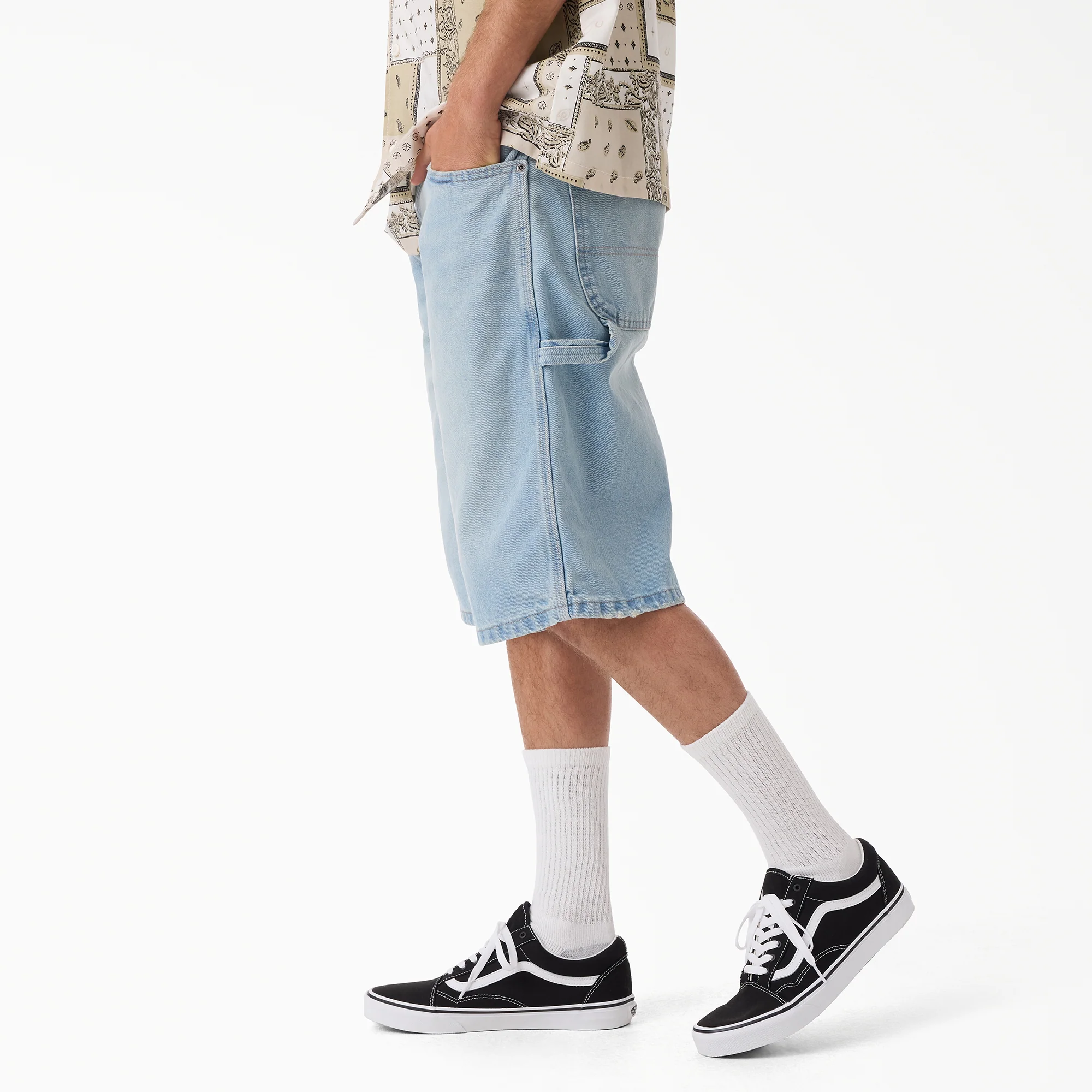 Worn In Relaxed Carpenter Denim Shorts, 13" - Image 3