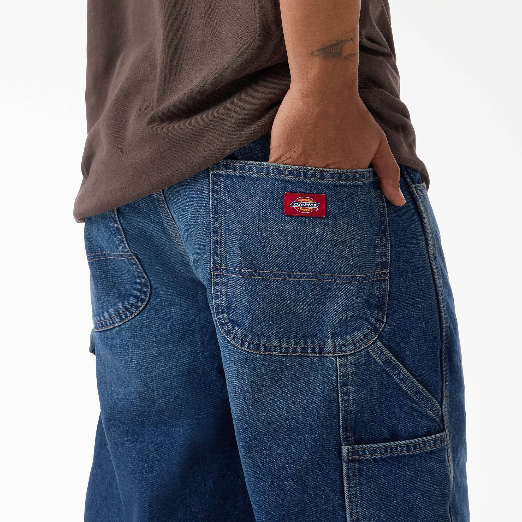 Worn In Relaxed Carpenter Denim Shorts, 13" - Image 6