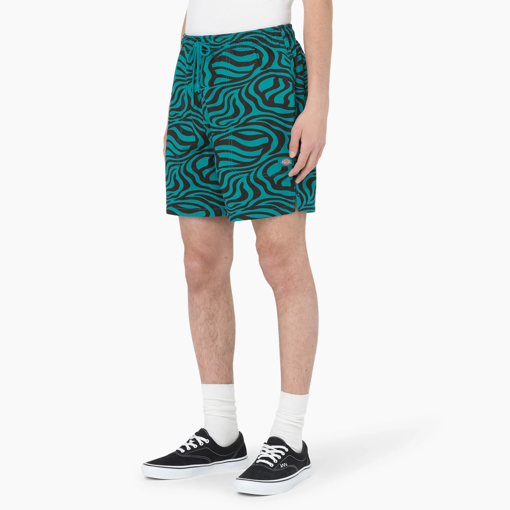 Zebra Print Modern Fit Drawstring Shorts, 6" - Image 3