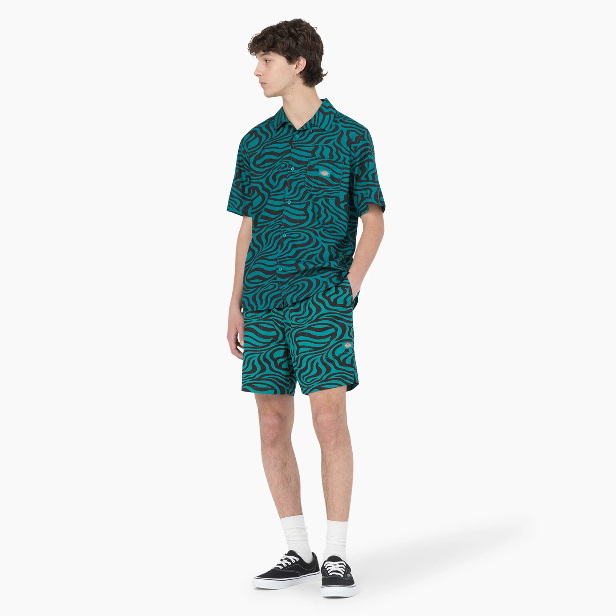 Zebra Print Modern Fit Drawstring Shorts, 6" - Image 5